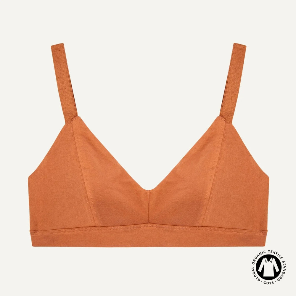 Organic Cotton Triangle Soft Bra in Spice