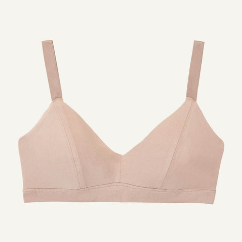 Organic Cotton Triangle Soft Bra in Stone