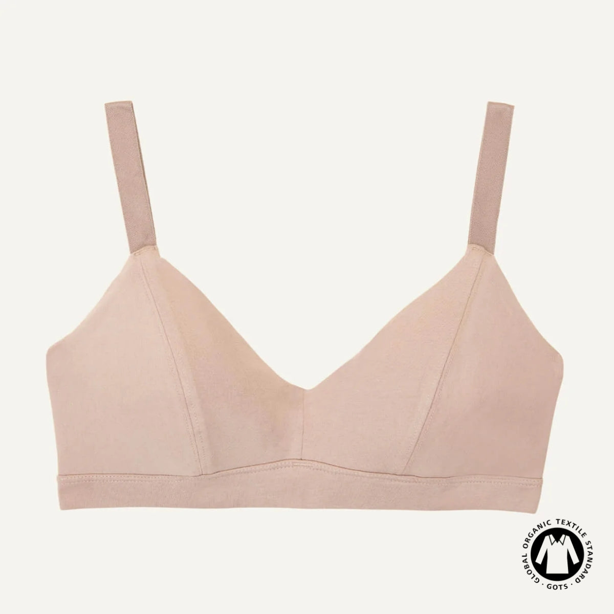 Organic Cotton Triangle Soft Bra in Stone