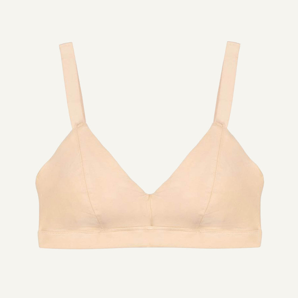 Organic Cotton Triangle Soft Bra in Wheat