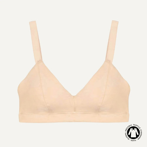 Organic Cotton Triangle Soft Bra in Wheat