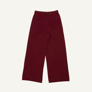 Organic Cotton Wide-Leg Pant in Garnet