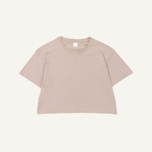 Organic Cotton Boxy Tee in Stone