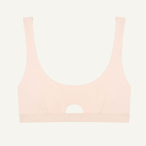 Organic Cotton Keyhole Soft Bra in Quartz