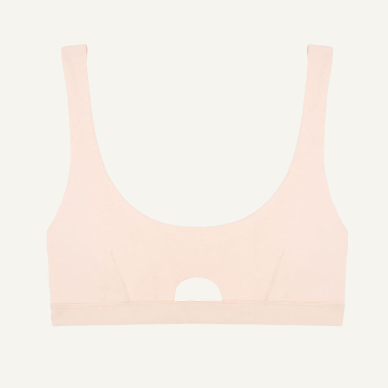 Organic Cotton Keyhole Soft Bra in Quartz