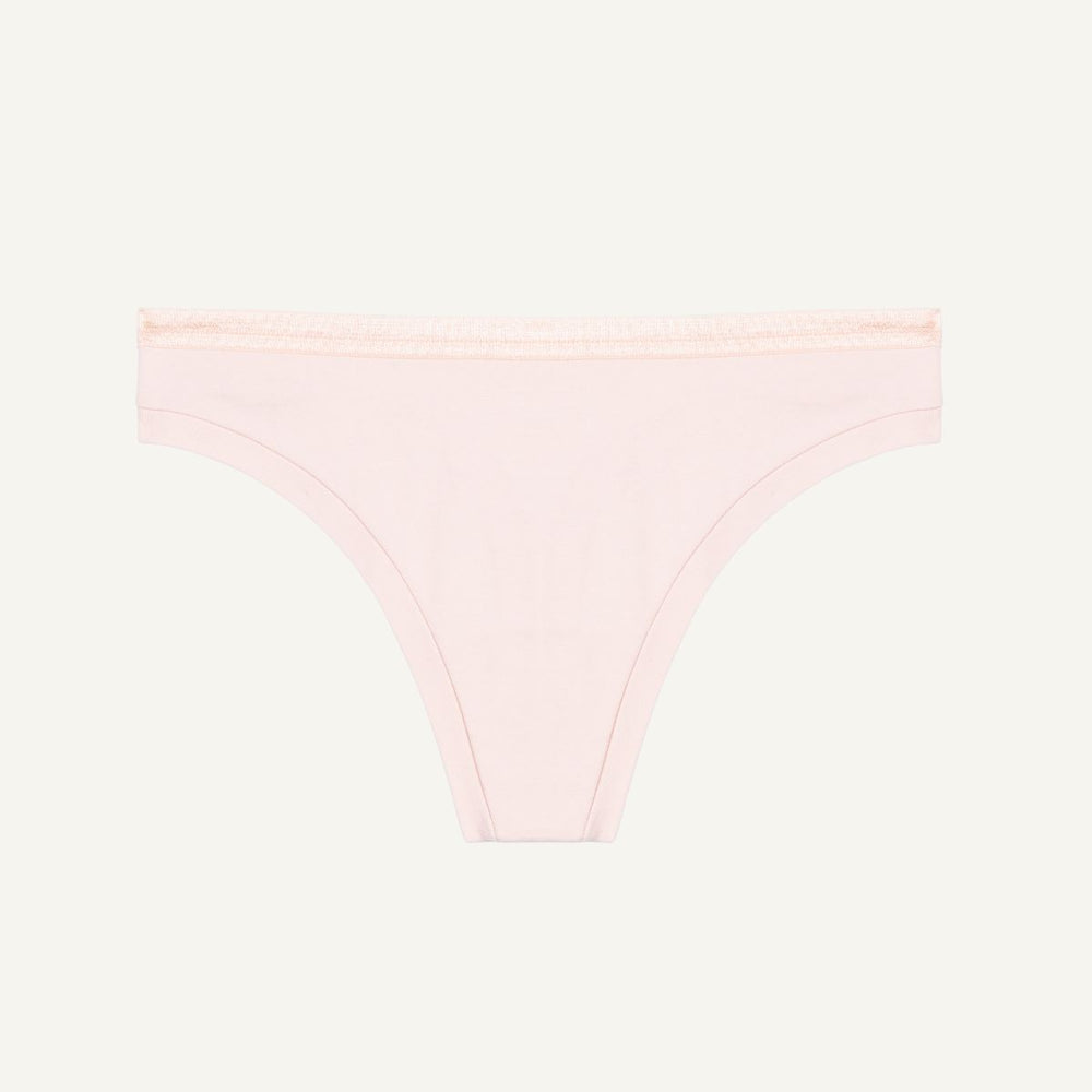 Organic Cotton Low-Rise Thong in Quartz
