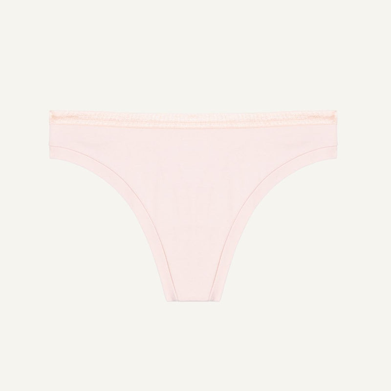 Organic Cotton Low-Rise Thong in Quartz