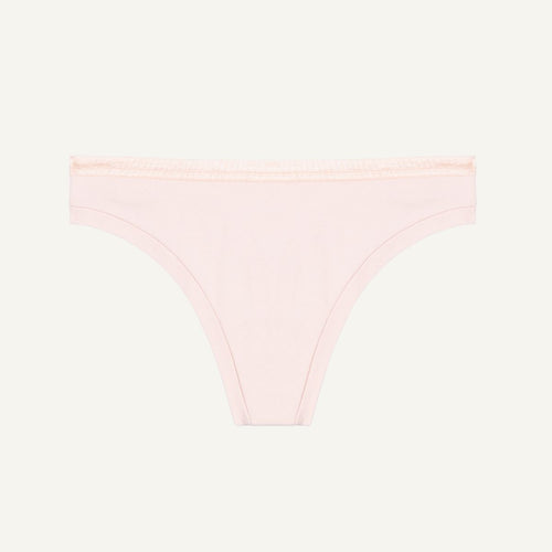 Organic Cotton Low-Rise Thong in Quartz