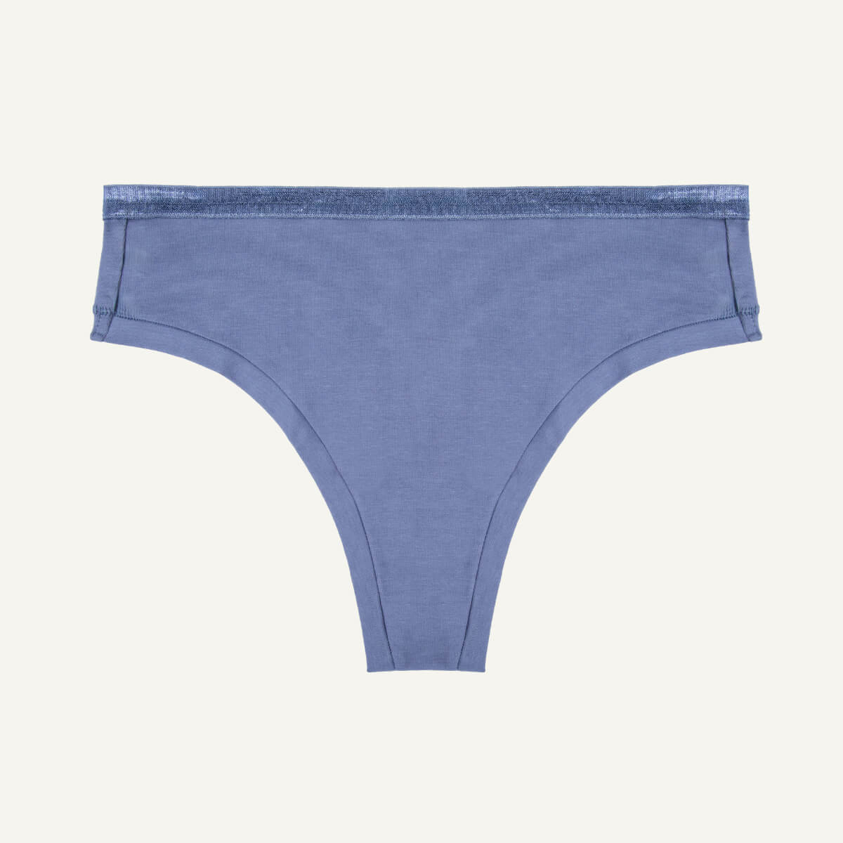 Organic Cotton Mid-Rise Thong in Gale