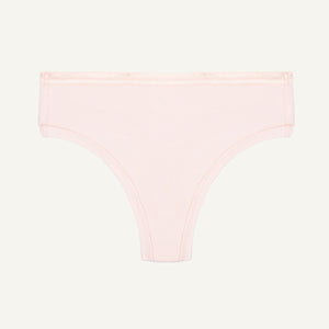 Organic Cotton Mid-Rise Thong in Quartz