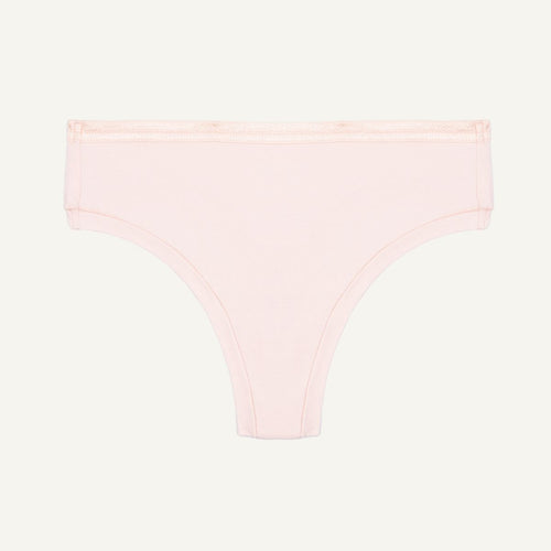 Organic Cotton Mid-Rise Thong in Quartz