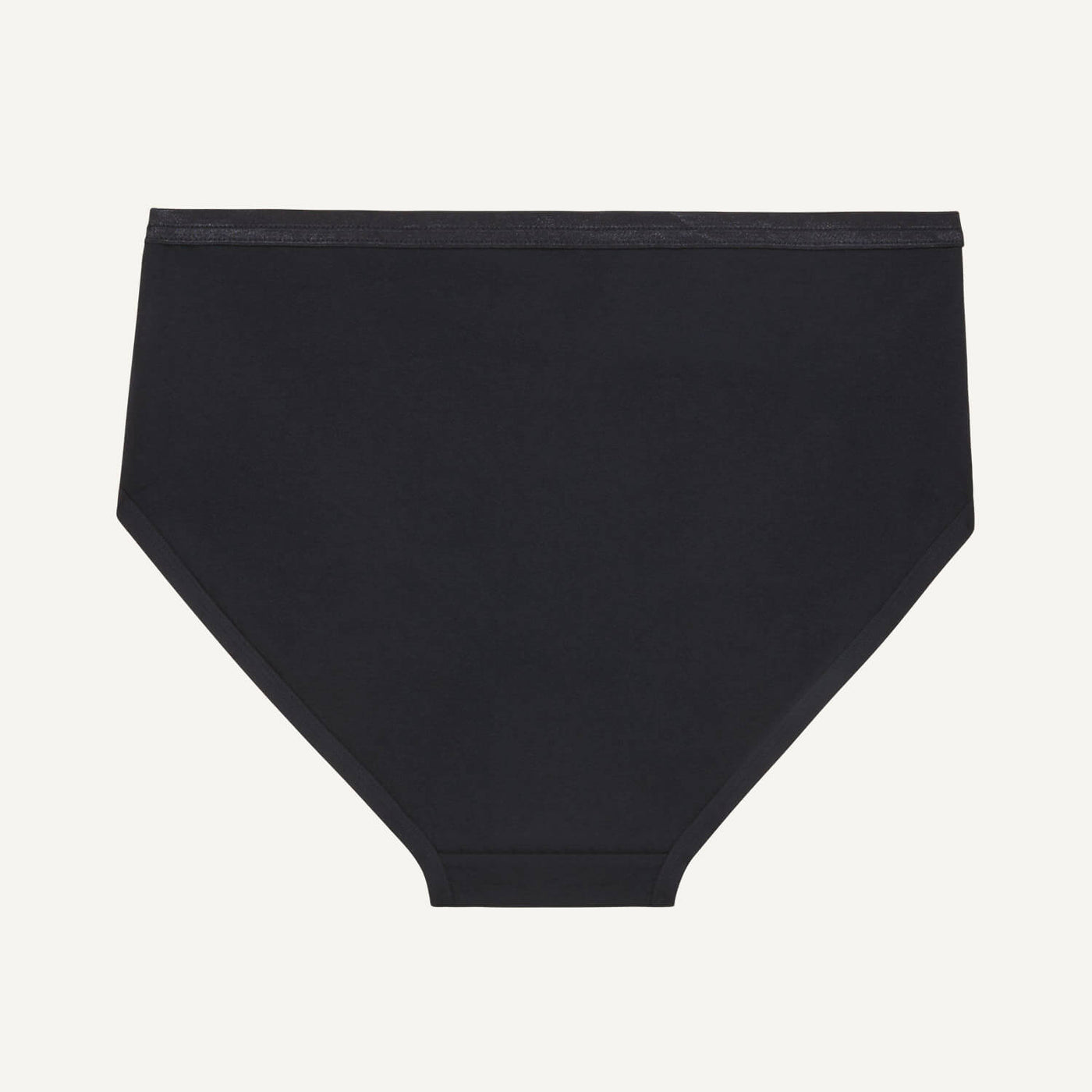 An organic cotton mid rise brief in carbon black color.