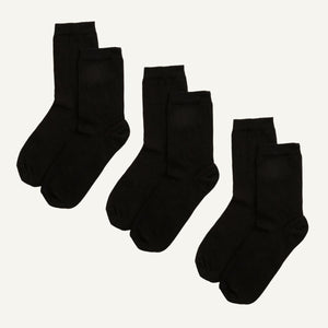 Organic Cotton Crew Sock in Carbon 3-Pack