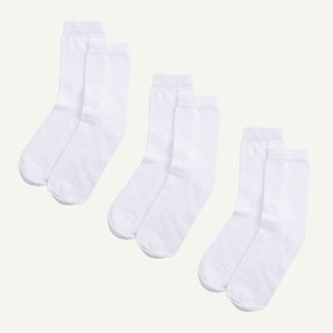 Organic Cotton Crew Sock in Salt 3-Pack