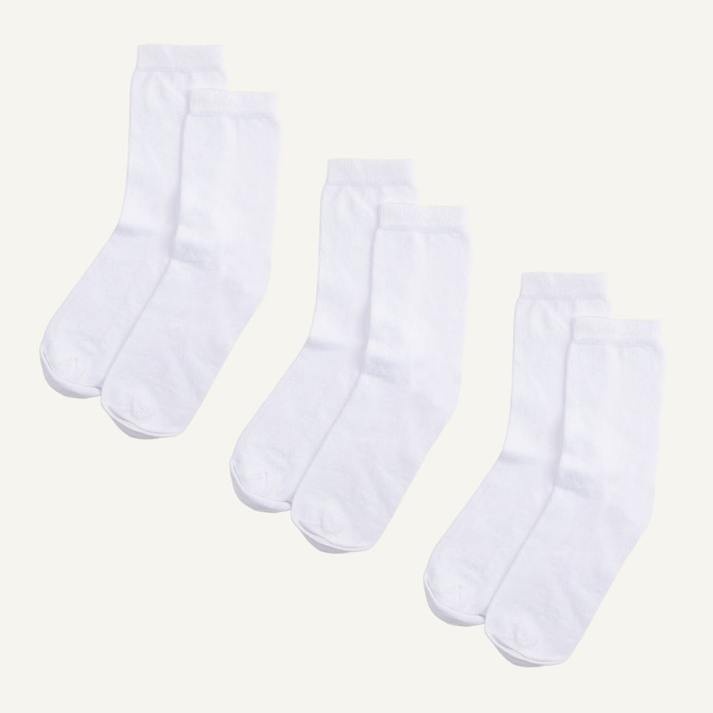 Organic Cotton Crew Sock in Salt 3-Pack