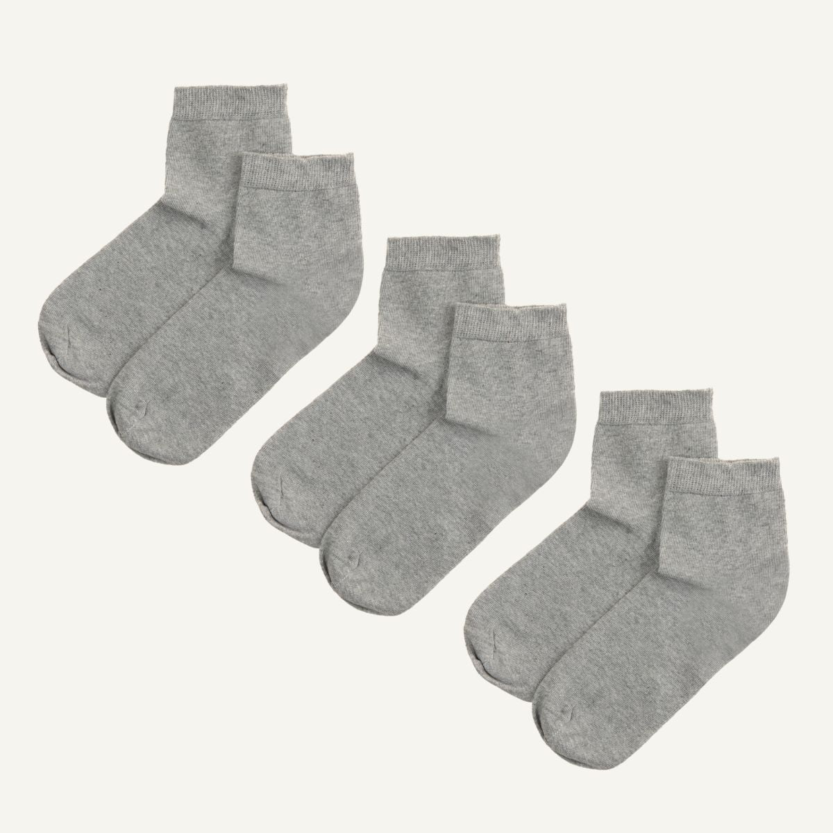 Organic Cotton Quarter Sock in Lunar 3-Pack