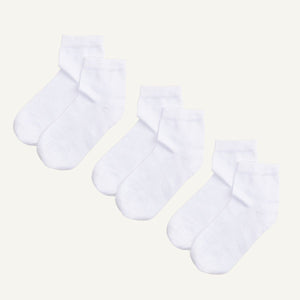 Organic Cotton Quarter Sock in Salt 3-Pack