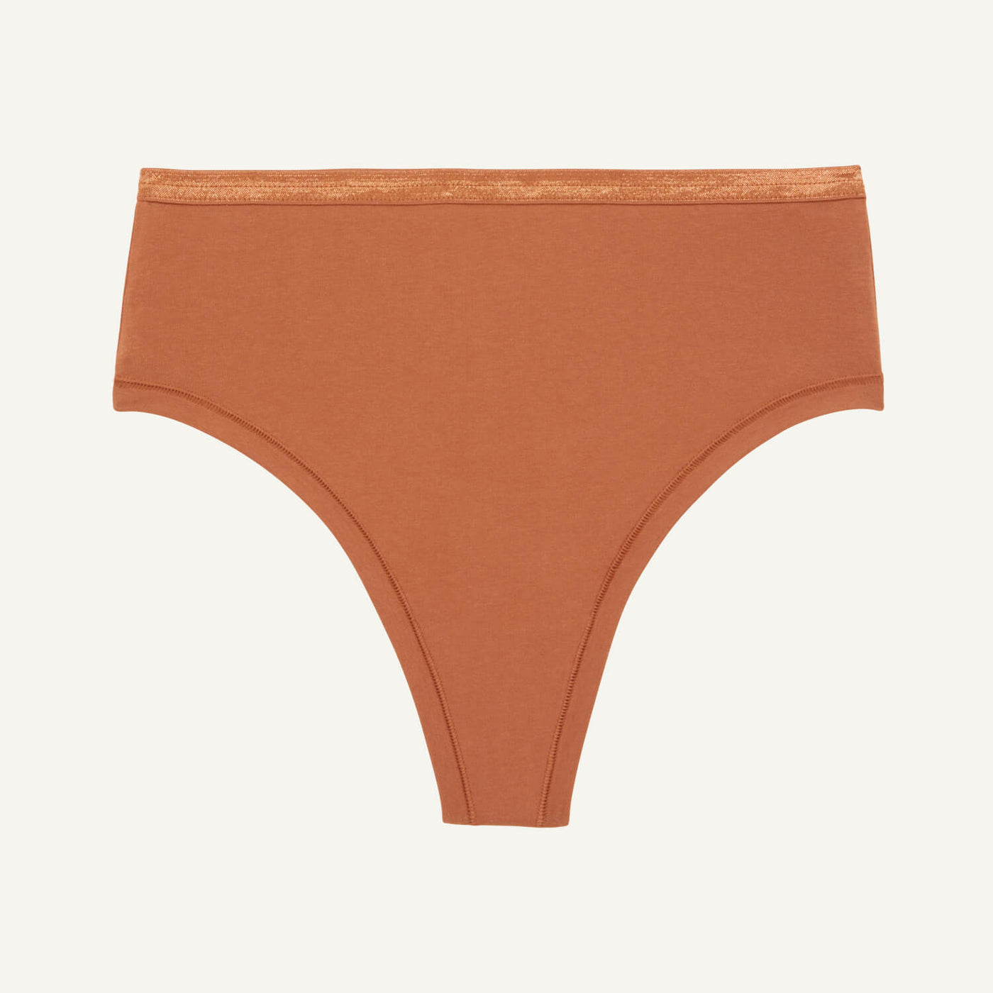 Organic Cotton High-Rise Thong in Spice
