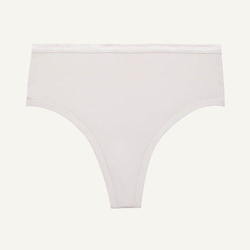 Organic Cotton High-Rise Thong in Cloud Nine