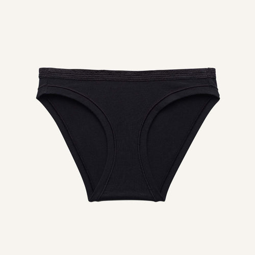 Organic Cotton Low-Rise Bikini in Carbon