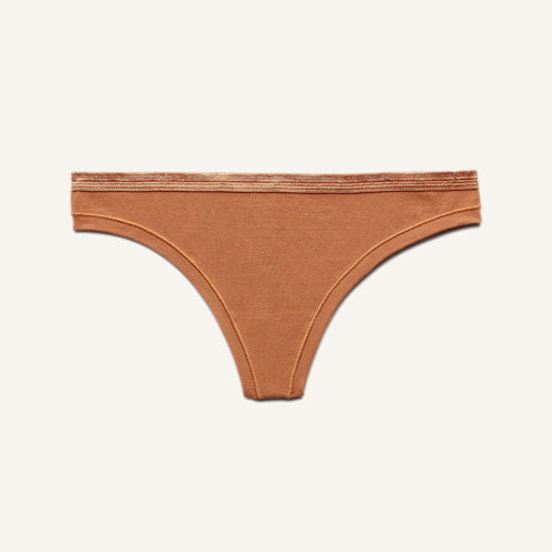 Low Rise Thong - Light Brown - Knickey Organic Underwear