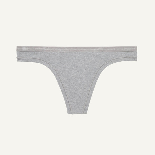 Low Rise Thong - Light Gray - Knickey Organic Underwear