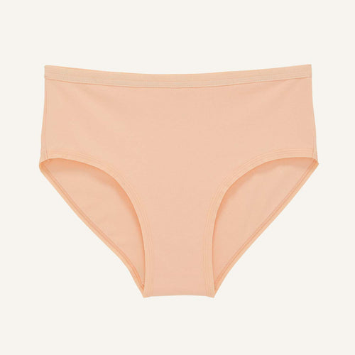 Organic Cotton Mid-Rise Brief in Peach