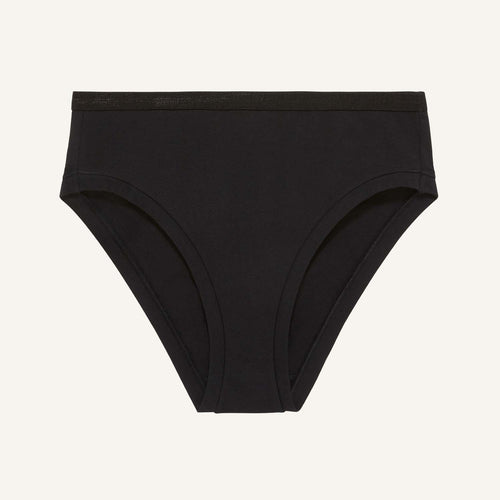 Organic Cotton Mid-Rise Bikini in Carbon