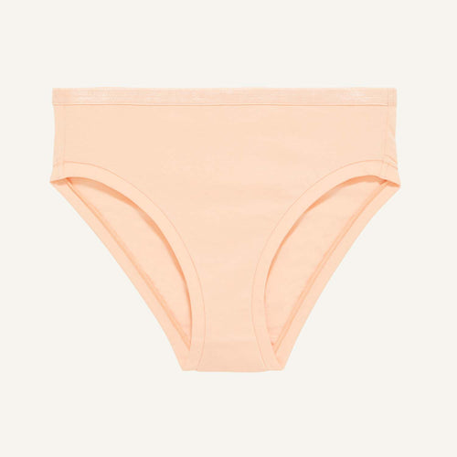 Organic Cotton Mid-Rise Bikini in Peach