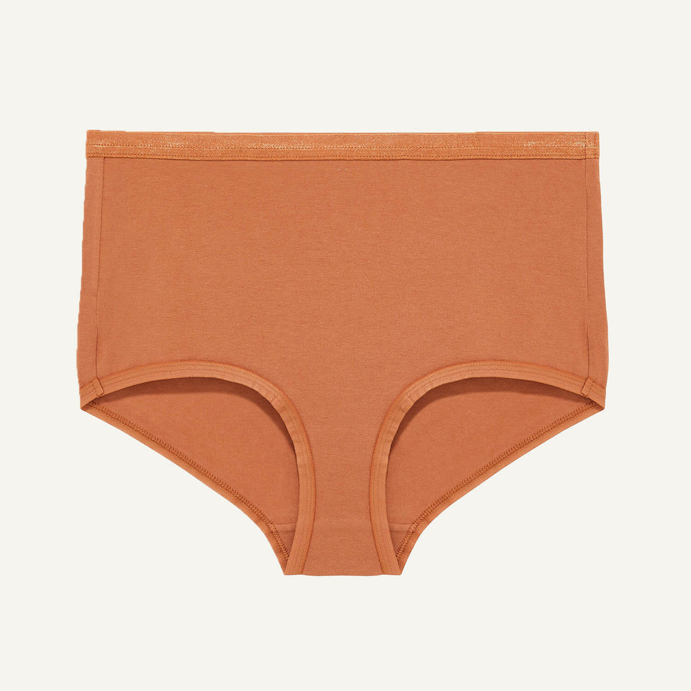Organic Cotton Mid-Rise Retro Brief in Spice