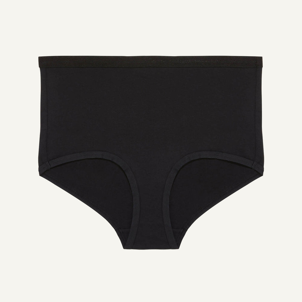 Organic Cotton Mid-Rise Retro Brief in Carbon