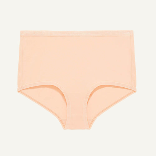 Organic Cotton Mid-Rise Retro Brief in Peach