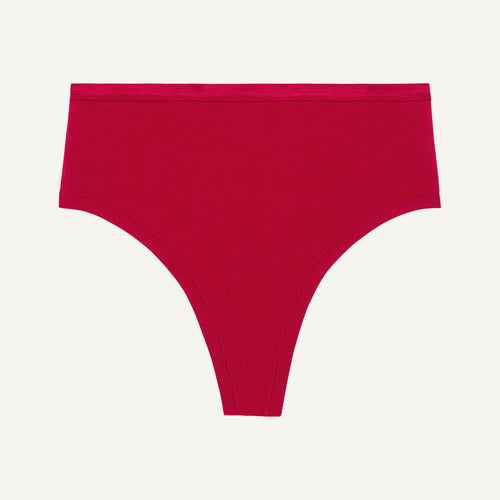 High-Rise Thong in Cherry