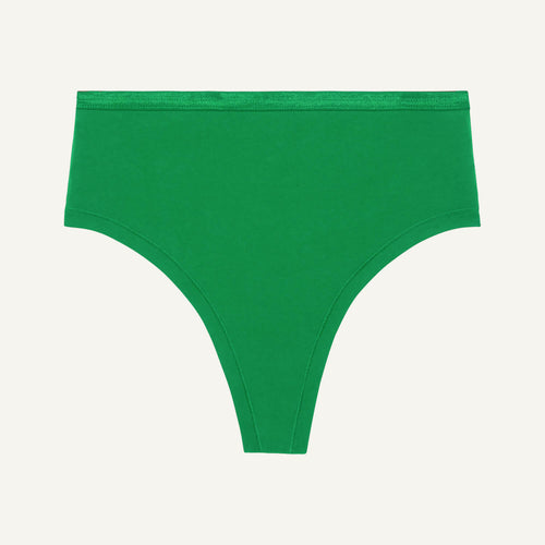 High-Rise Thong in Fig Leaf