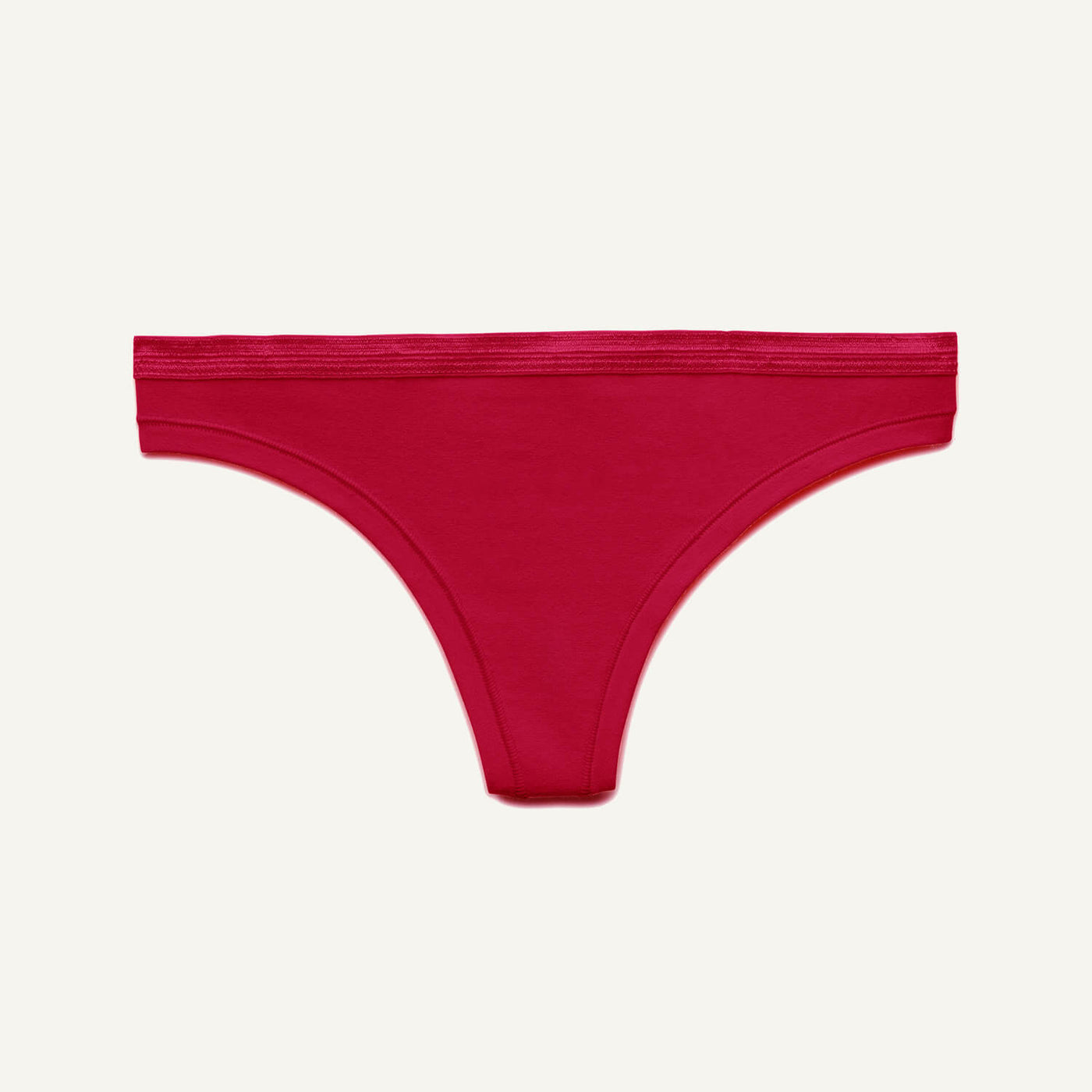 Organic Cotton Low-Rise Thong in Cherry