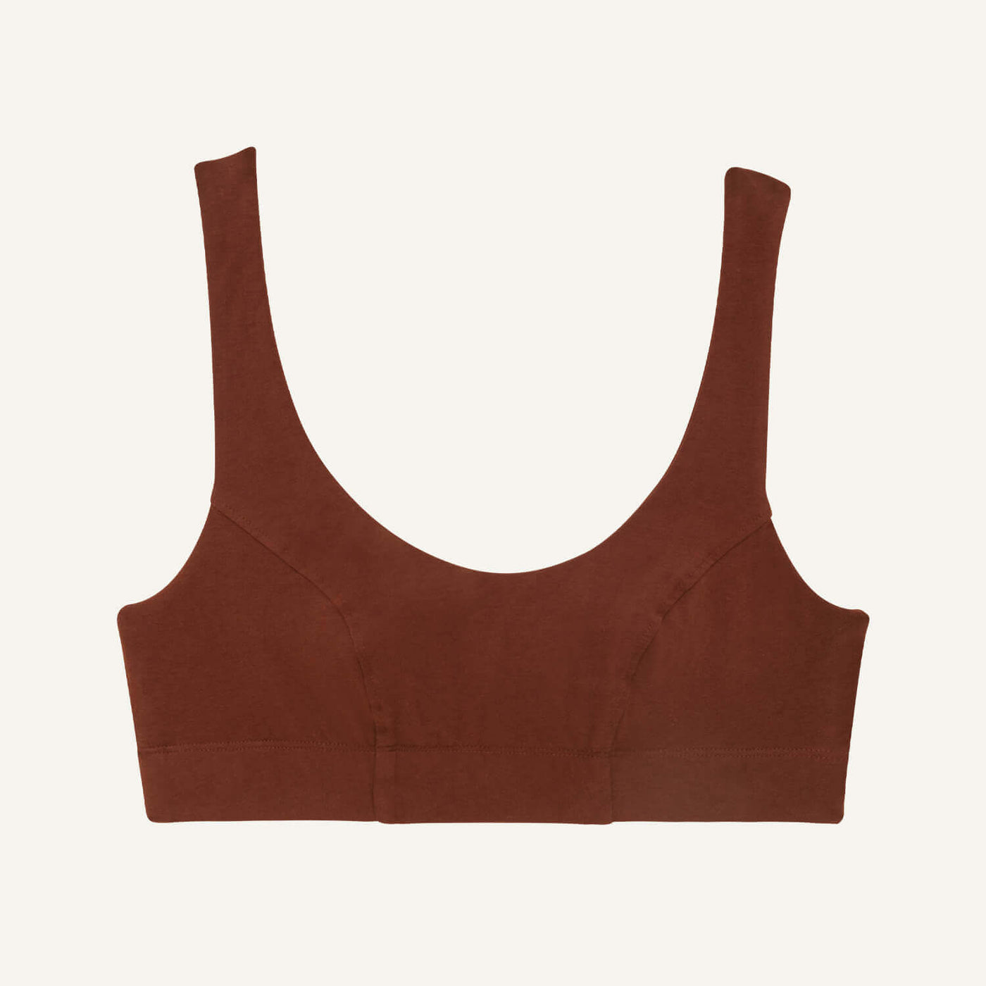 Organic Cotton Scoop Bralette in Cacao