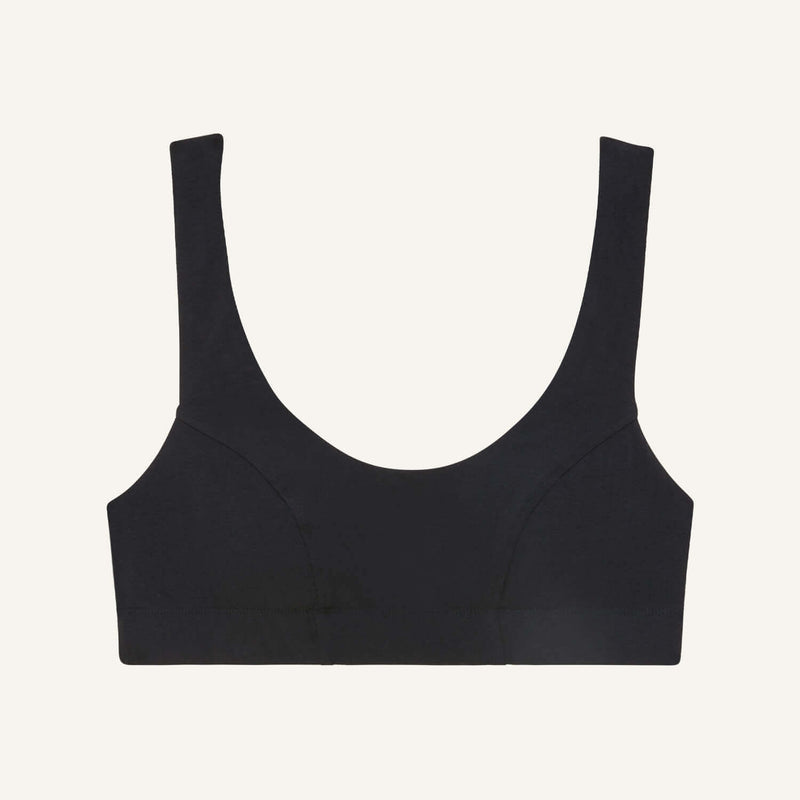 Organic Cotton Scoop Bralette in Carbon
