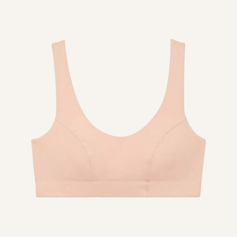 Organic Cotton Scoop Bralette in Peach