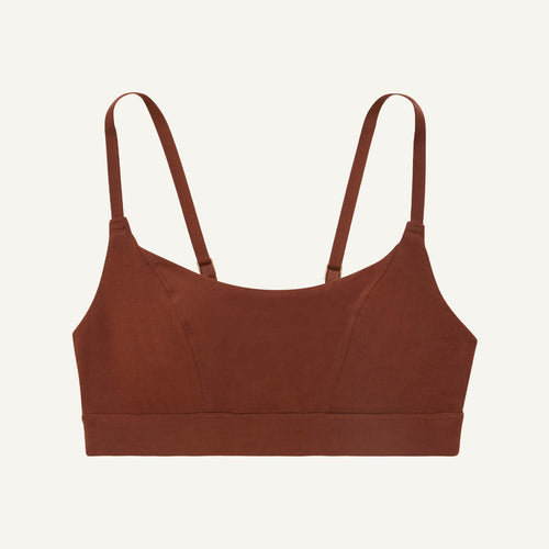 Organic Cotton Tank Bralette in Cacao